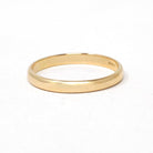 Antique Wedding Band - Edwardian 18k Yellow Gold 2.75mm Stacking Unadorned Ring - Circa 1910s Era Size 8 3/4 Comfort Fit Fine Bridal Jewelry
