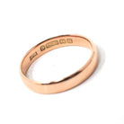 Vintage Wedding Band - Art Deco Era 9k Rose Gold 3.55mm Unadorned Ring - Hallmarked 1932 Birmingham Size 6 Bridal Fine Stacking Jewelry
