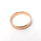 Vintage Wedding Band - Art Deco Era 9k Rose Gold 3.55mm Unadorned Ring - Hallmarked 1932 Birmingham Size 6 Bridal Fine Stacking Jewelry