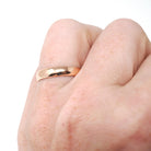 Vintage Wedding Band - Art Deco Era 9k Rose Gold 3.55mm Unadorned Ring - Hallmarked 1932 Birmingham Size 6 Bridal Fine Stacking Jewelry