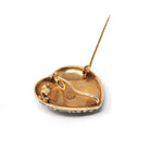 Edwardian Heart Brooch - Antique 14k Rosy Yellow Gold Seed Pearl Pin & Pendant - Circa 1900s Era Sentimental Love Statement Fine Jewelry