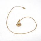 Gold Nugget Necklace - Estate 14k Yellow Gold Shaker Fob Charm Pendant - Modern Circa 1980s Era Alaskan Gold Rush Flakes Souvenir Jewelry