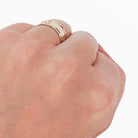 Antique Cigar Band - Edwardian 10k Rosy Yellow Gold Nature Clover Designs Wide Ring - Vintage Circa 1900s Era Size 8 1/4 Unisex Fine Jewelry