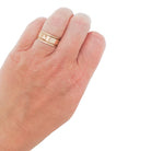 Antique Cigar Band - Edwardian 10k Rosy Yellow Gold Nature Clover Designs Wide Ring - Vintage Circa 1900s Era Size 8 1/4 Unisex Fine Jewelry