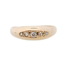Antique Diamond Band - Edwardian 18k Yellow Gold Natural Gemstones Wedding Ring - Vintage Early 1900s Era Size 5 Fine Engagement Jewelry