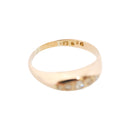 Antique Diamond Band - Edwardian 18k Yellow Gold Natural Gemstones Wedding Ring - Vintage Early 1900s Era Size 5 Fine Engagement Jewelry