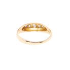 Antique Diamond Band - Edwardian 18k Yellow Gold Natural Gemstones Wedding Ring - Vintage Early 1900s Era Size 5 Fine Engagement Jewelry