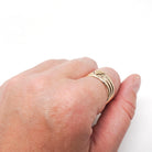 Victorian Cigar Band - Antique 14k Yellow Gold Triple Ring Wide Men's Unisex - Dated 1881 Size 10 Wedding Engraved Fine Statement Jewelry