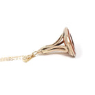 Antique Edmond Halley Fob - Victorian 10k Yellow Gold Carved Sard Pendant Necklace - Circa 1830s Vintage Celestial Comet Jewelry