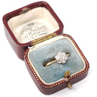 Antique Diamond Flower Ring - Edwardian Era 18k Yellow Gold Platinum .07 CTW Natural Gems - Vintage 1910s Size 5 Two Tone Halo Fine Jewelry