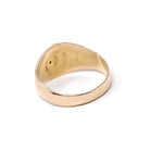 Vintage "R" Signet Ring - Estate 18k Yellow & White Gold Two Tone Shield Floral Midi Pinky - Modern Circa 1990s Size 2 Initial Fine Jewelry