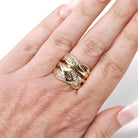 Antique Triple Snake Ring - Edwardian Era 10k Yellow Gold Three Serpent .53 CTW Old European Diamonds - Circa 1910s Size 6 1/2 Fine Jewelry