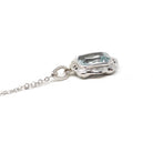 Vintage Aquamarine Pendant - Art Deco Era 10k White Gold Natural Blue Gem Conversion Charm Necklace - Circa 1930s Era Fine Filigree Jewelry