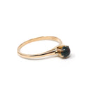 Antique Bloodstone Ring - Edwardian 10k Yellow Gold Round Cabochon Green Red Gem - Circa 1910s Era Size 5 Heliotrope Solitaire Fine Jewelry