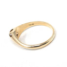 Antique Diamond Ring - Edwardian 14k Yellow Gold Old Mine Cut Belcher Prong Engagement - Circa 1910s Size 6.75 Solitaire Bridal Fine Jewelry