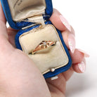 Antique Diamond Ring - Edwardian 14k Yellow Gold Old Mine Cut Belcher Prong Engagement - Circa 1910s Size 6.75 Solitaire Bridal Fine Jewelry