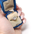 Art Deco Diamond Ring - Antique 14k Yellow White & Yellow Gold .25 CT Old Euro Hex Filigree Solitaire - Circa 1930s Size 3 3/4 Fine Jewelry