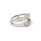 Diamond Insert Ring - Mid Century 14k White Gold .17 CTW Bridal Jacket - Vintage Circa 1960s Era Size 5 Enhancer Wrap Wedding Fine Jewelry