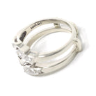 Diamond Insert Ring - Mid Century 14k White Gold .17 CTW Bridal Jacket - Vintage Circa 1960s Era Size 5 Enhancer Wrap Wedding Fine Jewelry