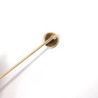 Bloodstone Stick Pin - Edwardian 14k Yellow Gold Natural Cabochon Cut Gem - Antique Circa 1910s Era Fashion Accessory Neckwear Fine Jewelry