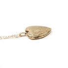 Vintage Heart Locket - Retro 10k Yellow Gold Pinstripe Design Charm Pendant Necklace - Circa 1940s Era Keepsake Photograph Fine Jewelry