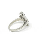 Vintage Diamond Ring - Mid Century 14k White Gold .10CTW Asymmetrical Cocktail Statement - Circa 1940s Size 5 Cluster Spray Fan Fine Jewelry