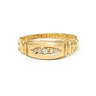 Antique Diamond Band - Victorian Era 18k Yellow Gold Natural Five Gemstone Ring - Hallmarked 1900 Size 6 1/2 Birmingham Fine Bridal Jewelry