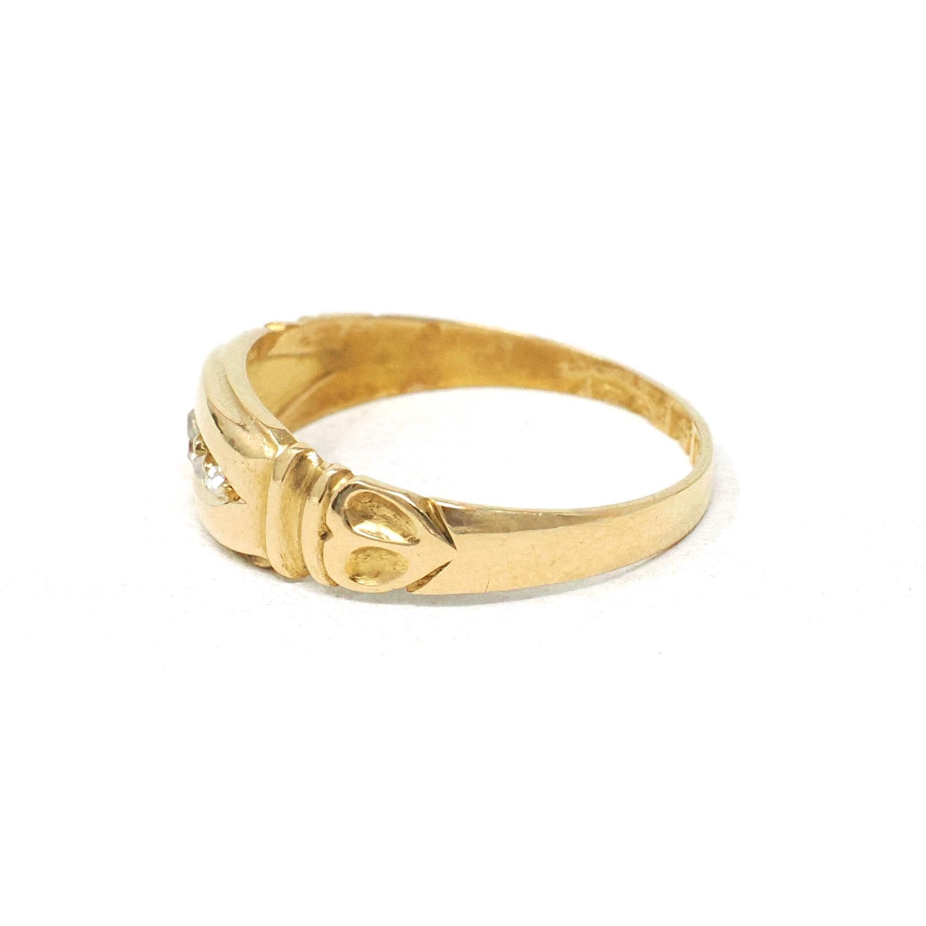 Antique Diamond Band - Victorian Era 18k Yellow Gold Natural Five Gemstone Ring - Hallmarked 1900 Size 6 1/2 Birmingham Fine Bridal Jewelry