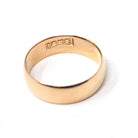 Vintage Wedding Band - Mid Century 14k Rosy Yellow Gold Plain Comfort Fit 5.2 MM Ring - Circa 1960s Size 5 Art Carved J.R. Wood Fine Jewelry