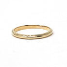 Vintage Wedding Band - Art Deco Era 14k Yellow Gold Milgrain Engraved 1.9mm Ring - Circa 1930s Size 5 3/4 Comfort Fit Fine Belais Jewelry