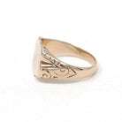 Antique Signet Ring - Edwardian Era 14k Yellow Gold Blank Shield Statement Men's Unisex Band - Vintage Circa 1900s Size 11 Fine Jewelry