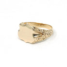 Antique Signet Ring - Edwardian Era 14k Yellow Gold Blank Shield Statement Men's Unisex Band - Vintage Circa 1900s Size 10 3/4 Fine Jewelry
