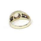 Edwardian Moonstone Ring - Antique 14k White Gold Natural Bezel Feldspar Gemstone Statement - Estate Size 9 Heart XO Filigree Fine Jewelry