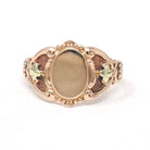 Antique Signet Ring - Art Deco 10k Rose & Yellow Gold Blank Oval Statement - Dated 1922 Inscribed EDG Size 12 Personalizable Fine OB Jewelry