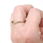 Vintage Ruby & Diamond Ring - Retro Era 14k Yellow Gold Natural Red Gemstone - Circa 1970s Size 6 Engagement Anniversary Fine Bridal Jewelry
