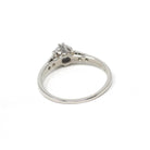 Mid Century Diamond Ring - Vintage Platinum Natural .48 CTW Classic Accented Engagement - Circa 1950s Era Size 7 Fine Bridal Wedding Jewelry