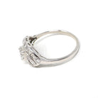 Mid Century Diamond Ring - Vintage 14k White Gold .48 CTW Princess Cluster Engagement - Circa 1950s Era Size 6 Fine Bridal Wedding Jewelry