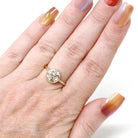 Antique 2.71 ct Old European Cut Diamond Engagement Ring - 18k Yellow Gold Bezel Set Vintage Solitaire - Modern Size 6 1/2 Fine Jewelry