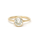 Antique 1.18 ct Old European Cut Diamond Engagement Ring - 18k Yellow Gold Bezel Set Vintage Solitaire - Modern Size 6 Fine Bridal Jewelry