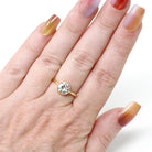 Antique 1.18 ct Old European Cut Diamond Engagement Ring - 18k Yellow Gold Bezel Set Vintage Solitaire - Modern Size 6 Fine Bridal Jewelry