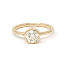 Antique .91 ct Old European Cut Diamond Engagement Ring - 18k Yellow Gold Bezel Set Vintage Solitaire - Modern Size 6 1/4 Fine Jewelry