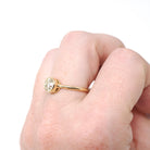 Antique .91 ct Old European Cut Diamond Engagement Ring - 18k Yellow Gold Bezel Set Vintage Solitaire - Modern Size 6 1/4 Fine Jewelry