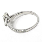 Oval Diamond Ring - Modern Platinum Natural 2.22 CTW Classic Accented Engagement - Circa 2000s Era Size 9 1/4 Fine Bridal Wedding Jewelry