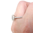 Oval Diamond Ring - Modern Platinum Natural 2.22 CTW Classic Accented Engagement - Circa 2000s Era Size 9 1/4 Fine Bridal Wedding Jewelry
