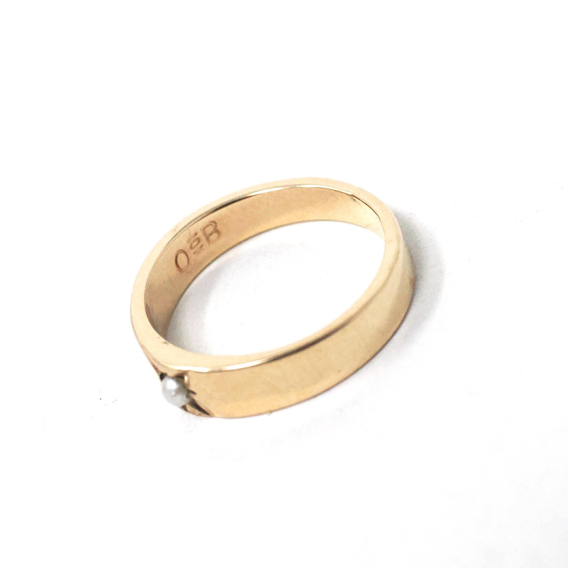 Antique Baby Ring - Edwardian 10k Yellow Gold Seed Pearl Midi - Vintage 1910s Era Size 1/4 Children's OB Ostby Barton Dainty Fine Jewelry