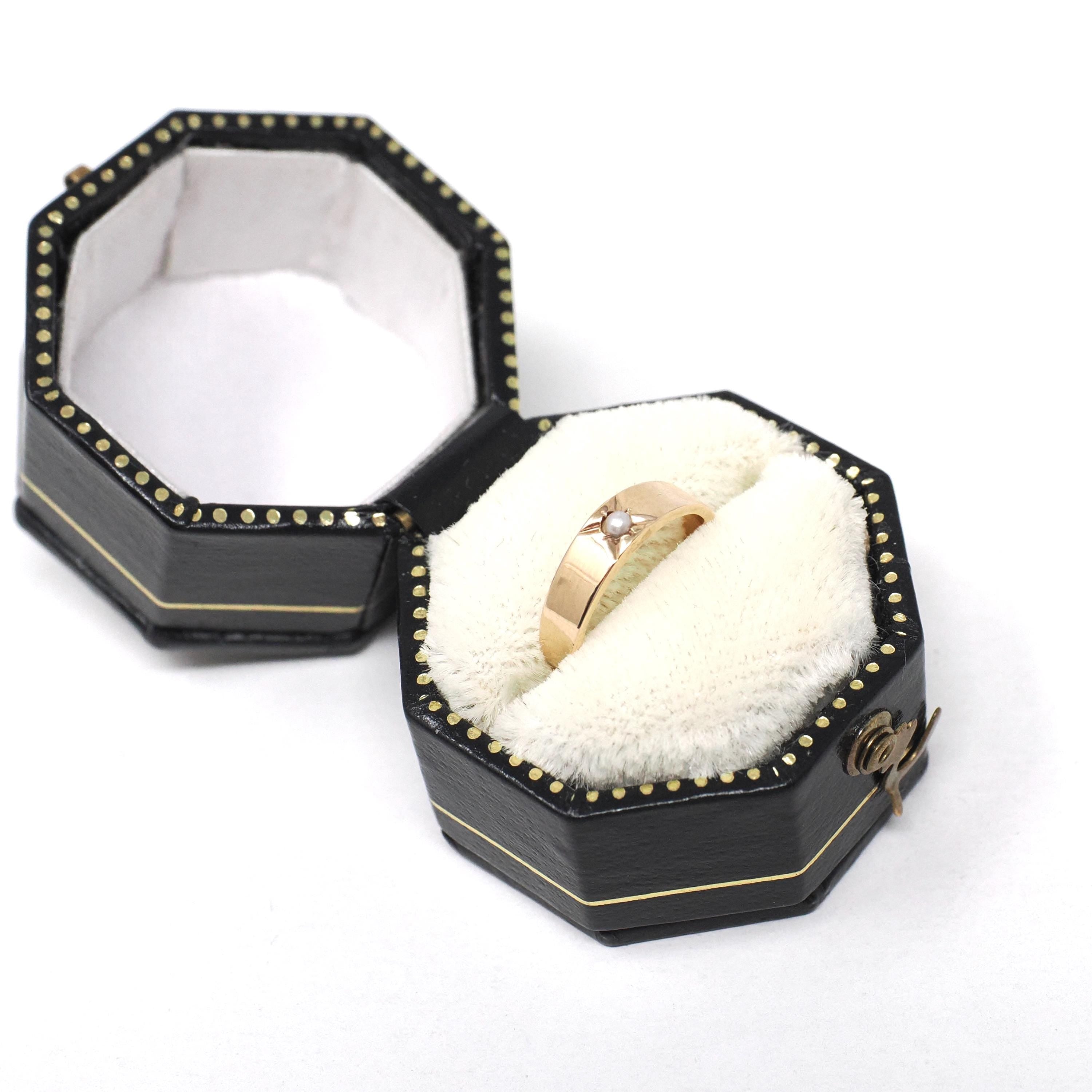 Antique Baby Ring - Edwardian 10k Yellow Gold Seed Pearl Midi - Vintage 1910s Era Size 1/4 Children's OB Ostby Barton Dainty Fine Jewelry