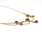 Antique Festoon Necklace - Edwardian Era 9k Yellow Gold Red Garnet Statement - Vintage Art Nouveau 1900s Fine January Birthstone Jewelry