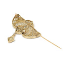 Antique Diamond Brooch - Edwardian Platinum & 18k Yellow Gold Natural 1.09 CTW Filigree Winged Pin - Circa 1910s Early Art Deco Fine Jewelry