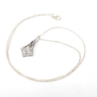 Art Deco Charm - Vintage 18k White Gold Natural Diamond Created Blue Sapphire Pendant Necklace - Circa 1930s Era Dangle Drop Fine Jewelry