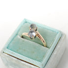 Edwardian Moonstone Ring - Antique 10k Yellow Gold Natural Round Toi Et Moi Orb Gems - Circa Early 1900s Era Size 6 1/2 Bypass Fine Jewelry